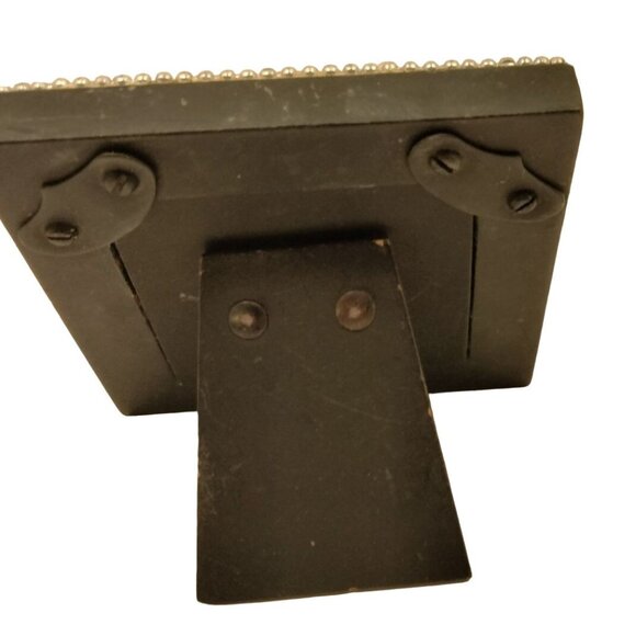 White Beaded Picture Frame Jeweled Whimsycore Boho Fairycore Wedding 3x3 - Picture 4 of 7